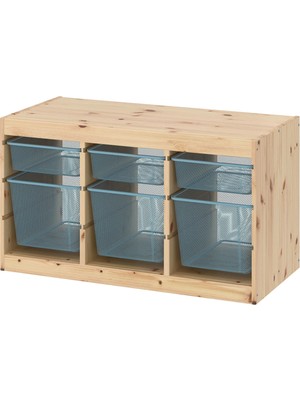 IKEA Trofast Saklama Ünitesi Çam Gri Mavi 93 x 44 x 52 cm