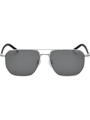 Montblanc Gümüş Renkli Metal Çerçeveli Kare Güneş Gözlüğü 134463