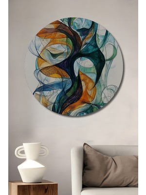 Teona Ahşap Modern Bohem Dekoratif Ahşap Mdf Ev/işyeri Duvar Tablo Yuvarlak Ev/işyeri Duvar Tablo