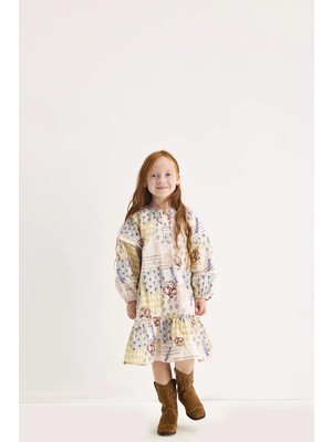 Marvy Kids Marvy Nola Patch Desenli Elbise
