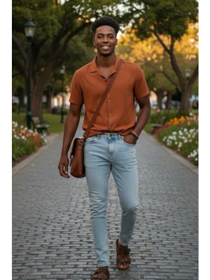 Voltaj Andy Slim Fit Kot Pantolon Buz Mavisi