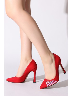 İdil Idil Kırmızı Suet Kadın Stiletto