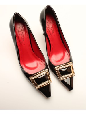 İdil Idil     Siyah Rugan Tokalı Kadın Stiletto