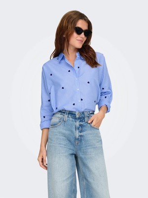 Only 15344336 Kadin Gomlek - Mavi Lacivert