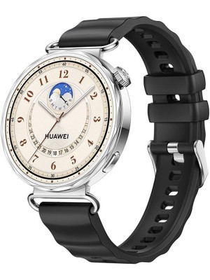 bbtech Huawei Watch Gt 6 41MM Uyumlu Dalga Desenli Silikon Kordon 18MM Lansman Kayış