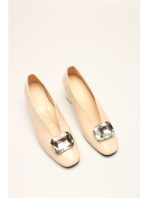 İdil Idil   Bej Rugan Taşlı  Kadın Topuklu