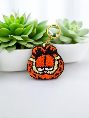 Colore Garfield Anahtarlık-Çanta Süsü El Işi Punch Anahtarlık