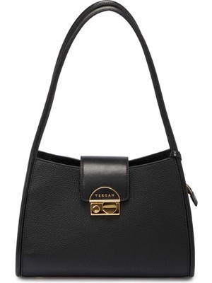 Tergan Siyah Hakiki Deri Kadın Çapraz Askılı Çanta - S25K1BC80490-P2T
