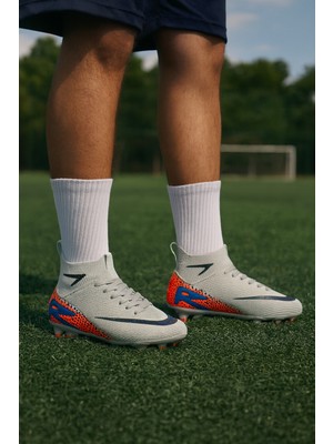 Minibonito Çoraplı Superfly Halı Saha Ayakkabısı Yetişkin Erkekler İçin Yüksek Bilekli Tasarım