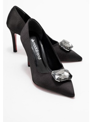 Ccway Elmas Taşlı Kadın Stiletto Ayakkabı SİYAH