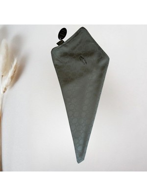 Jawel Geometrik Desenli Jakarlı Yeşil Şal