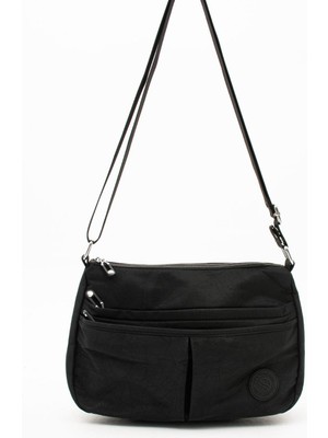 Ccway Kadın Suya Dayanıklı Kumaş Çok Gözlü Çapraz Askılı Okul Seyahat Ve Omuz ÇantasI SİYAH