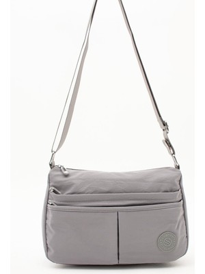 Ccway Kadın Suya Dayanıklı Kumaş Çok Gözlü Çapraz Askılı Okul Seyahat Ve Omuz ÇantasI GRİ