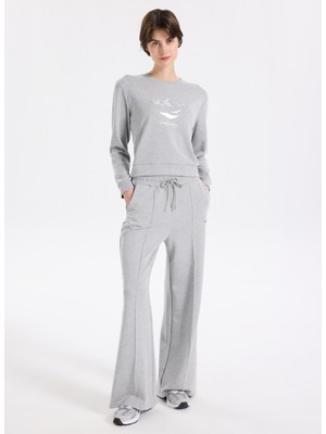 Discovery Expedition D5WL-EA3585 Gri Melanj Relaxed Düz Kadın Eşofman Altı