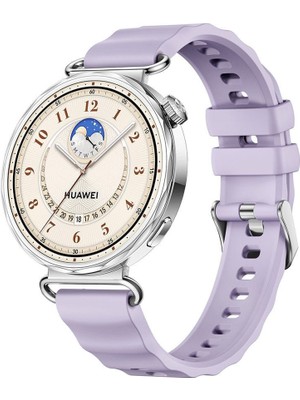 bbtech Huawei Watch Gt 6 41MM Uyumlu Dalga Desenli Silikon Kordon 18MM Lansman Kayış