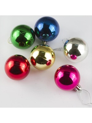 Hg.Aksesuar 6'lı Orta Cici Top Yılbaşı Ağaç Süsü