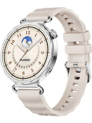 bbtech Huawei Watch Gt 6 41MM Uyumlu Dalga Desenli Silikon Kordon 18MM Lansman Kayış