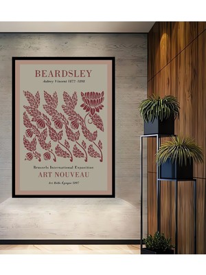 Teona Ahşap Dekoratif Ahşap Dikdörtgen Tablo Beardsley Art Nouveau Çerçeve Görünümlü