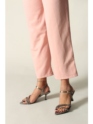 İdil Idil   Platin Rugan Taşlı Kadın Topuklu