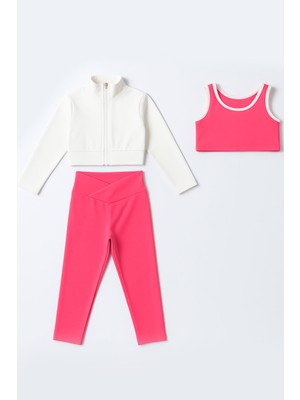 Beniizle Kız Çocuk 3'lü Spor Crop Takım