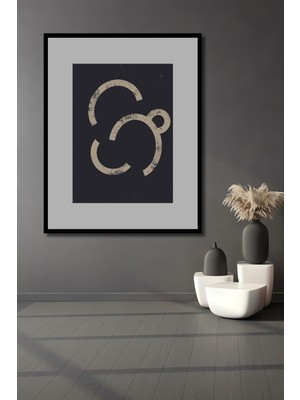 Teona Ahşap Dekoratif Ahşap Dikdörtgen Tablo Soyut Sanat Formları Çerçeve Görünümlü