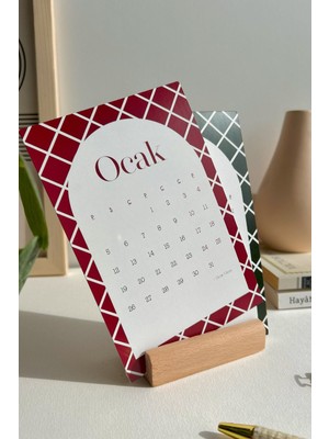 Msticker Modern Tarz 2026 Masa Takvimi | Minimal Desenli 12 Sayfa | Ofis & Ev Dekor Takvimi