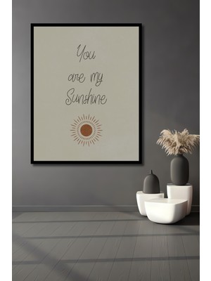 Teona Ahşap Çerçeve Görünümlü You Are My Sunshine Ahşap Mdf Dekoratif Ev Duvar Tablo Dikdörtgen Ev Duvar Tablo