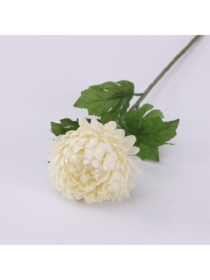 Nettenevime Yapay Çiçek Krizantem Beyaz 90CM Tek Dal Kumaş Çiçek Uzun Dal