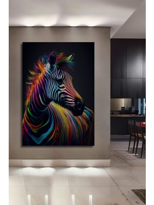 Teona Ahşap Renkli Zebra Dekoratif Ahşap Mdf Ev/işyeri Duvar Tablo Dikdörtgen Ev/işyeri Duvar Tablo