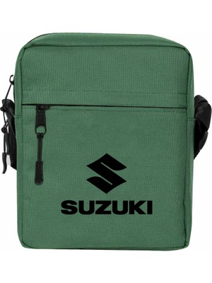 Wakha Suzuki Logo Text Black Omuz Çantası Yeşil Renk