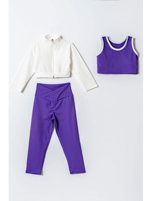 Beniizle Kız Çocuk 3'lü Spor Crop Takım