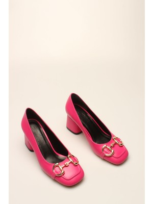 İdil Idil   Fuşya Cilt Tokalı  Kadın Topuklu