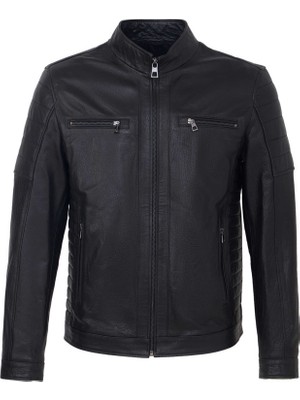 Tergan Siyah Hakiki Deri Erkek Hakiki Deri Mont - E25KDM310602-Q4O