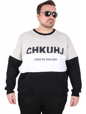 Moc Grande Mocgrande Büyük Beden Bisiklet Yaka 3ip Sweat Chao Ku 25721 Grı