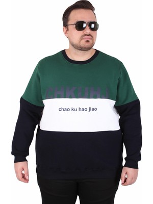 Moc Grande Mocgrande Büyük Beden Bisiklet Yaka 3ip Sweat Chao Ku 25721 Neftı