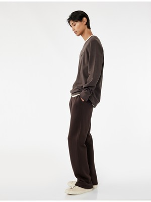 Koton Straight Fit Cep Detaylı Şardonlu Beli Lastikli Eşofman Altı