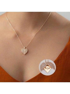 Keyfim Shop Isme Özel Melek Kanatlı Kolye