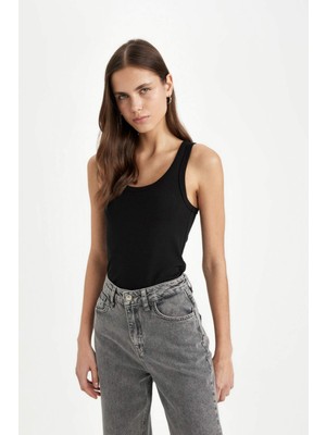 DeFacto Slim Fit Dar Kesim U Yaka Basic Düz Ribana Atlet C9826AXNS