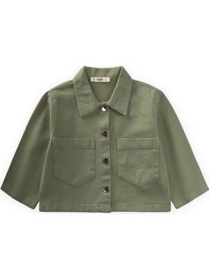 Cigit Büyük Çift Cepli Gabardin Ceket 2-7 Yaş Haki Yeşil