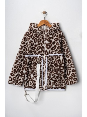 Miniğimin Cicileri Sırt Çantasına Dönüşebilen Peluş Unisex çocuk  mont - Kahverengi
