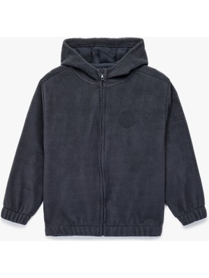 Koton Uzun Kollu Fermuarlı Kapşonlu Polar Sweatshirt