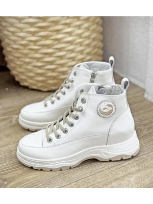 Bags Shoes Guja 25K312-5 Kadın Hakiki Deri Gizli Dolgu Tabanlı Spor Bot