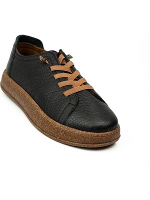 Massima 605 Siyah Deri Günlük Kadın Ayakkabı