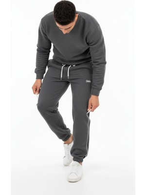 Miadora Cotton Yüksek Kalite Stwd Baskılı 3 Iplik Baggy Içi Şardonlu Cepli Paçası Ayarlanabilir Eşofman Altı