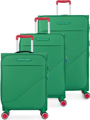 United Colors Of Benetton Benetton Ekstra Hafif Lüx Kumaş 8 Tekerlekli 3'lü Valiz Seti