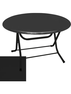 Dockers Klasik Katlanır Werzalit Yuvarlak Tabla Masa 107CM - Siyah