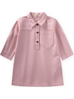 Cigit Boyalı Gabardin Elbise 2-7 Yaş Pembe