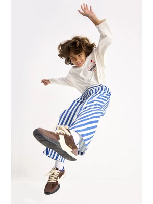 Marvy Kids Marvy Finn Mavi Çizgili Pantolon