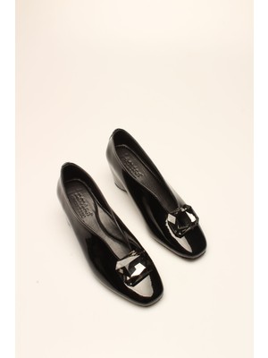 İdil Idil   Siyah Rugan Taşlı  Kadın Topuklu