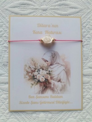 İ&DBABY 100 Adet Kişiye Özel Gül Inci Model Düğün Nikah Nişan Söz Kına Hatırası Dağıtmalık Hediyelik Bileklik